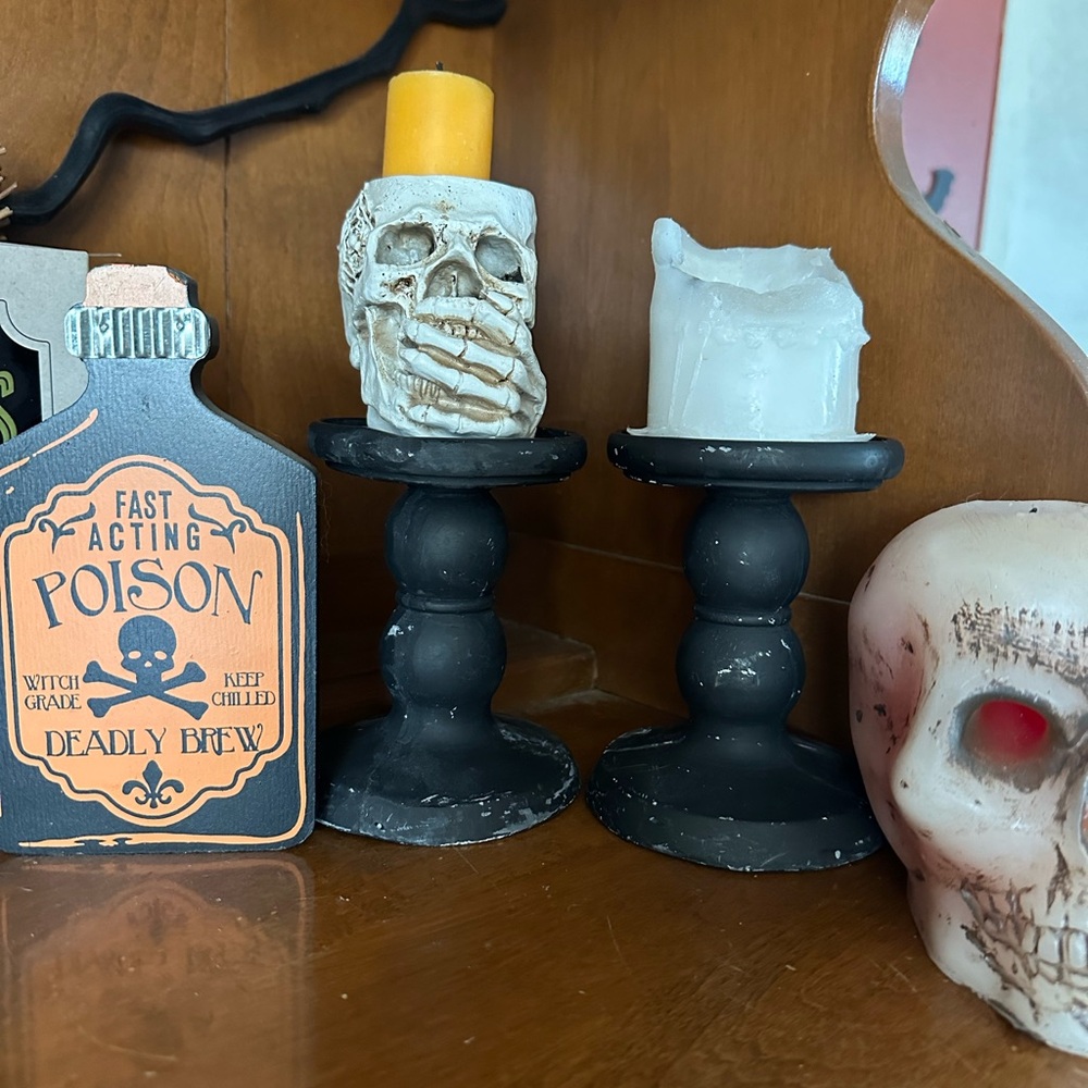 Black candle holders
